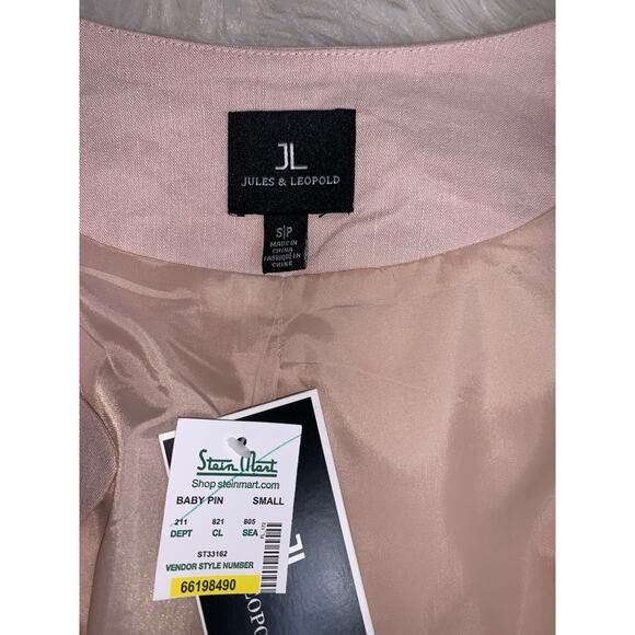 NWT Pink Linen Long Blazer Scallop Spring Summer Modest Sunday Church Office - Picture 8 of 9